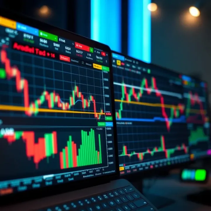 Interactive financial charts showing price movements and technical indicators on TradingView platform