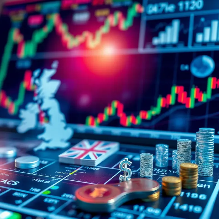 Illustration of factors influencing currency exchange including economic charts and geopolitical icons