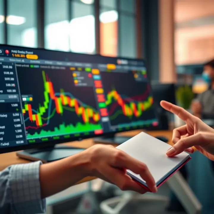 Conceptual illustration of transitioning from practice trading to live forex trading with market trends highlighted