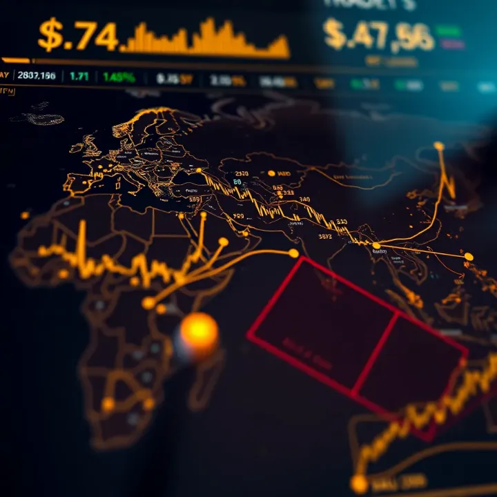 Global map highlighting geopolitical hotspots affecting the gold market and investor sentiment