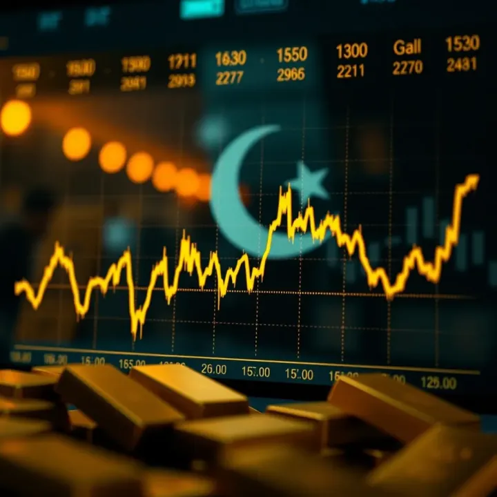 Graph showing fluctuations in gold prices influenced by economic and geopolitical factors in Pakistan
