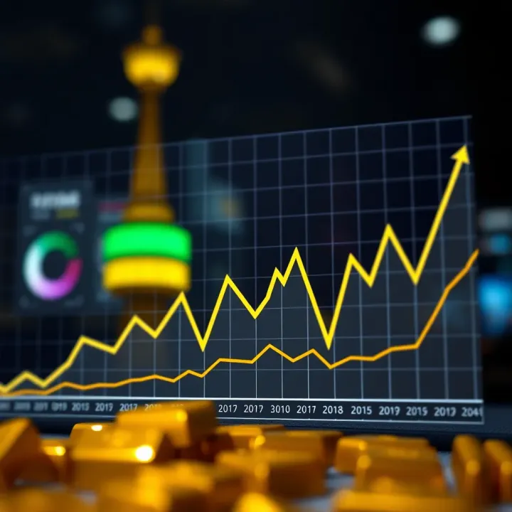 Trends of Gold Prices in Pakistan's Market Graph displaying trends in gold prices over time in Pakistan's economic market