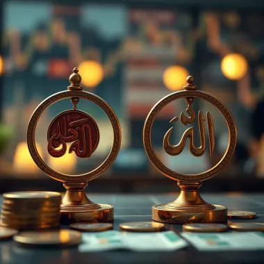 Halal and Haram Views on Spot Trading for Muslim Investors Conceptual illustration of halal and haram symbols with currency and trading elements