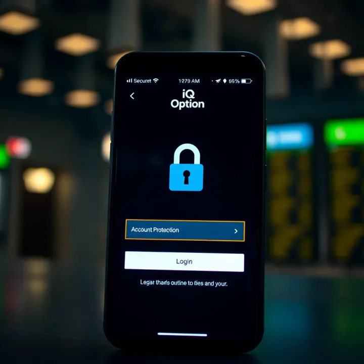 Secure login screen highlighting account protection features for online trading applications