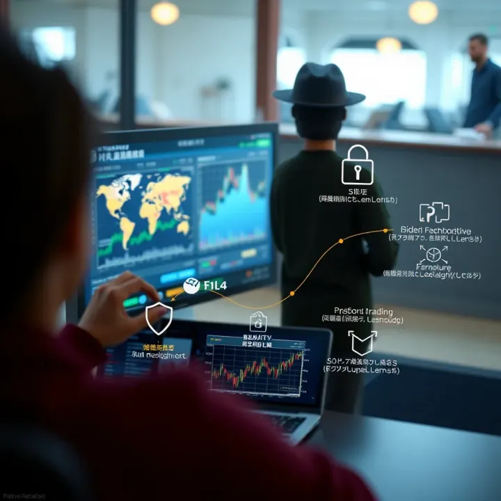 Diagram illustrating key features of trading platforms including security and usability