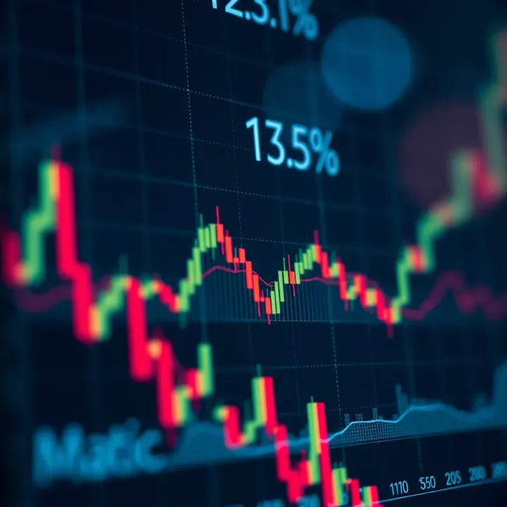 Graph showing Matic cryptocurrency price movements over time with market trend indicators