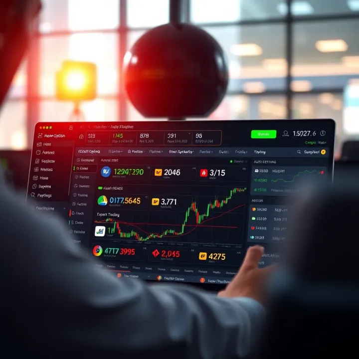 Trading Platform Dashboard and Features Overview Dashboard displaying various trading tools and account features after successful login