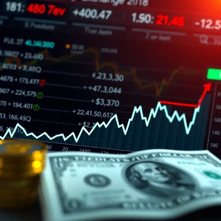 Graph showing fluctuations in the Pakistani Rupee to US Dollar exchange rate over time