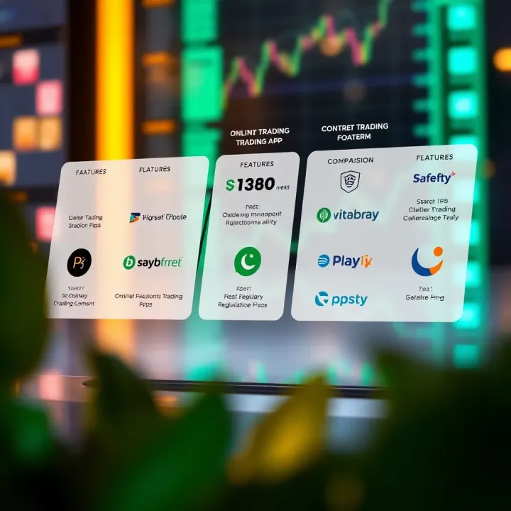 Comparison layout of popular online trading apps highlighting features, safety, and regulatory compliance in Pakistan