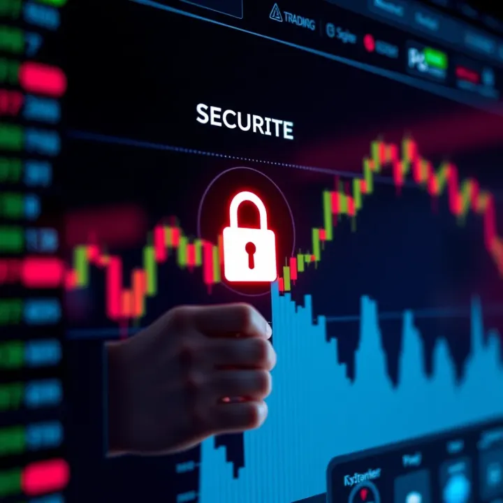 Secure login interface emphasizing safety features for online trading