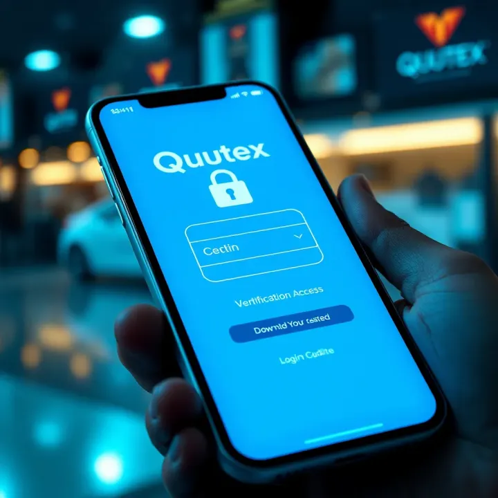 Secure smartphone login screen with verification for trading application