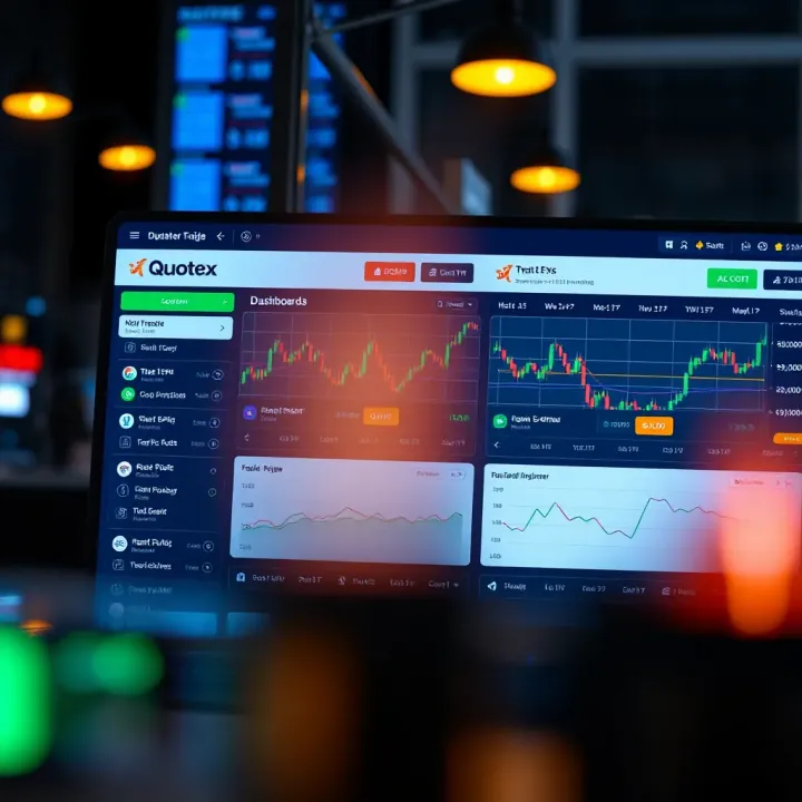 Dashboard display of Quotex broker platform showing trading options and account overview for Pakistani traders