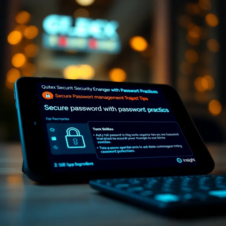Enhancing Account Security with Effective Password Practices Secure password management tips displayed on a digital device