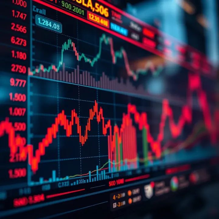 Graph depicting Solana price fluctuations with market indicators