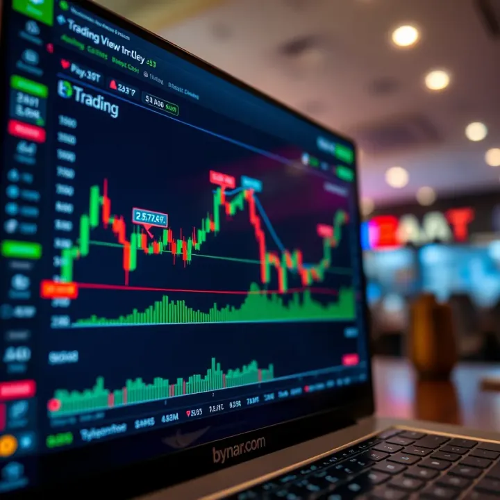 TradingView Chart Integrated with Binary.com Platform TradingView chart displaying cryptocurrency price trends with technical indicators