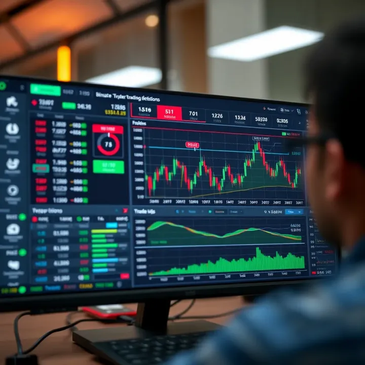 Overview of binary trading platform interface highlighting integration features and decision-making aids
