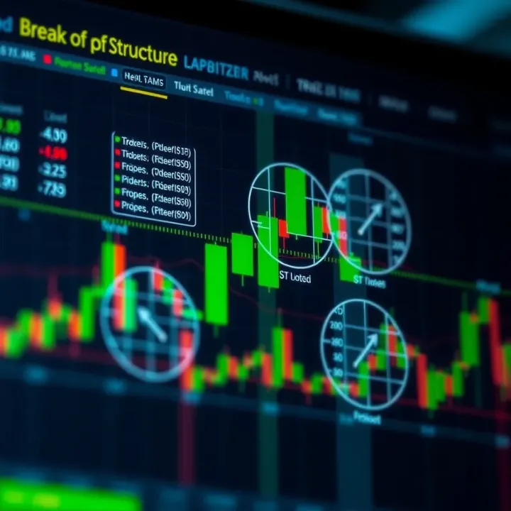 Diagram showing different types of break of structure patterns used in technical trading