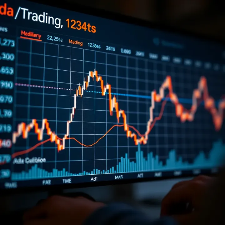 Graph showing upward and downward trends in Ada cryptocurrency market