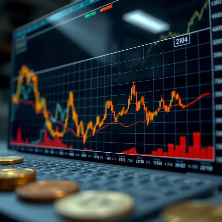 Cryptocurrency Trends Influenced by Coin Prediction Models Graph showing trends and fluctuations in cryptocurrency values influenced by coin prediction models