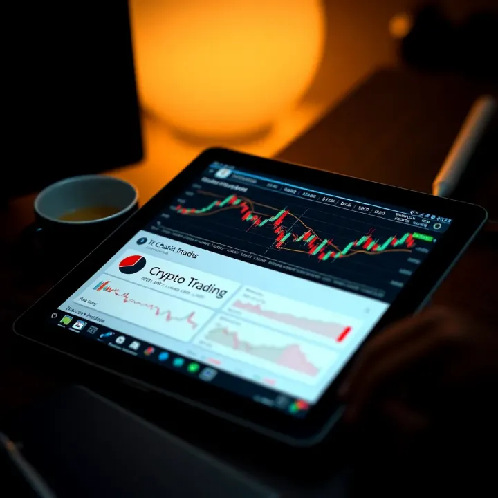Free PDF Guides for Crypto Trading and Chart Analysis Screenshot of a digital PDF guide open on a tablet showing detailed crypto trading strategies and chart analysis