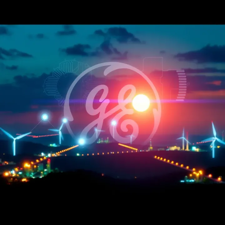 Illustration of GE Vernova’s diverse energy operations including renewable and traditional energy sources