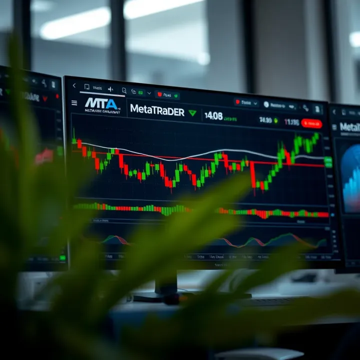 Screenshot of MetaTrader platform interface showing charts and trading options