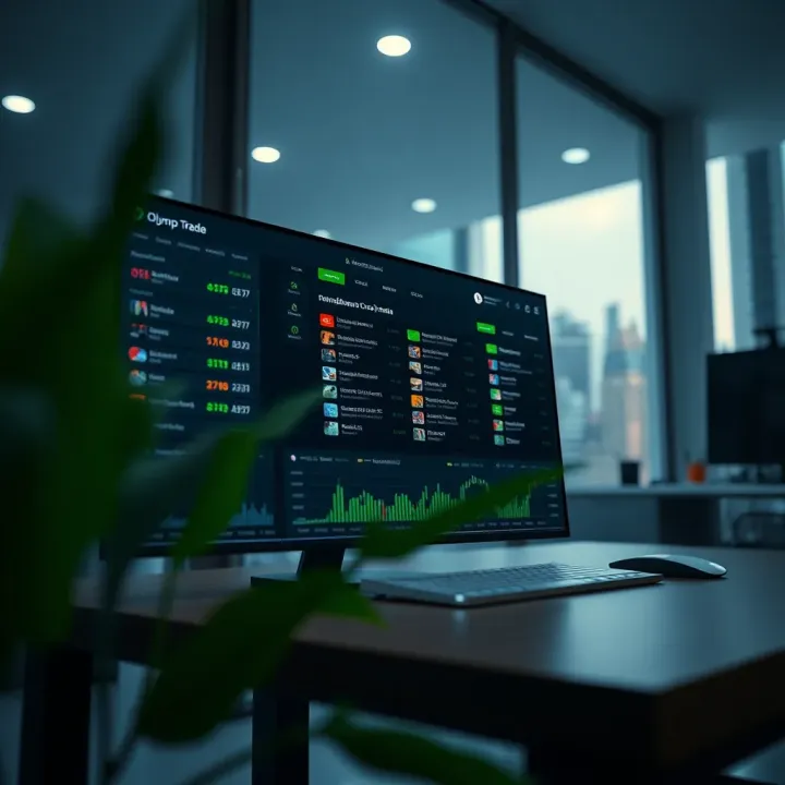 Screenshot of Olymp Trade platform showcasing various financial asset options for trading