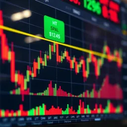 Trading Signals Displayed on a Financial Chart Graph showing trading signals on a digital financial chart