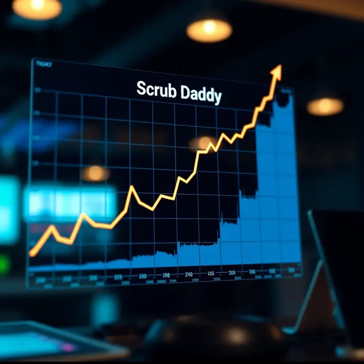 Scrub Daddy Business Growth and Revenue Trends Graph depicting Scrub Daddy’s business growth and revenue increase influenced by media exposure and founder’s vision