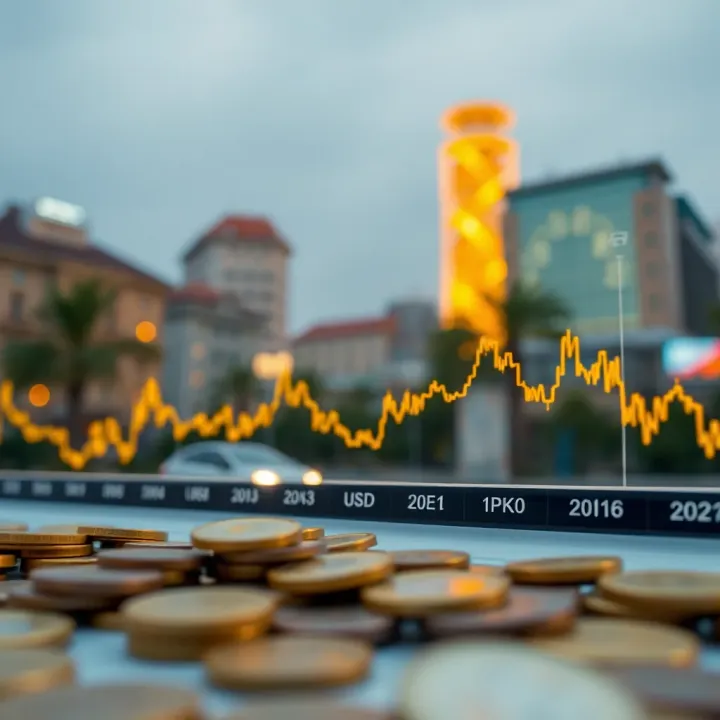 Graph illustrating the fluctuations in the USD to PKR exchange rate over time