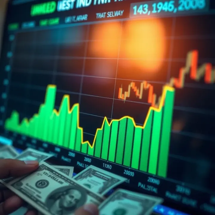 Graph showing fluctuating exchange rates between US Dollar and Pakistani Rupee