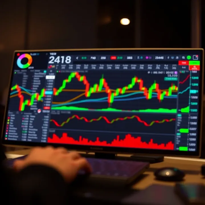 TradingView Charting Platform for Binary Options Analysis TradingView platform showcasing interactive financial charts with various technical indicators for binary options