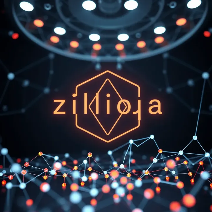Visual representation of blockchain technology and network connections symbolizing Zilliqa's technological advancements